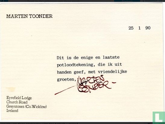 handtekening Marten Toonder - Afbeelding 2