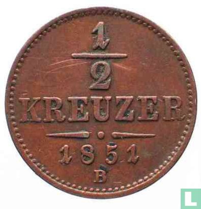 Autriche ½ kreuzer 1851 (B) - Image 1