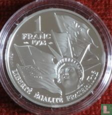 Frankreich 1 Franc 1993 (PP - Silber) "50th Anniversary of the Normandy Invasion" - Bild 1