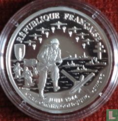 Frankreich 1 Franc 1993 (PP - Silber) "50th Anniversary of the Normandy Invasion" - Bild 2