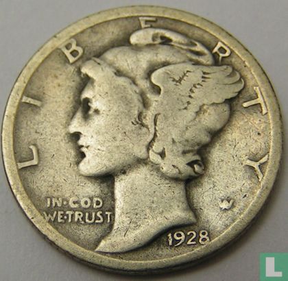 États-Unis 1 dime 1928 (sans lettre) - Image 1
