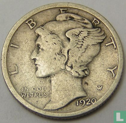 United States 1 dime 1920 (D) - Image 1
