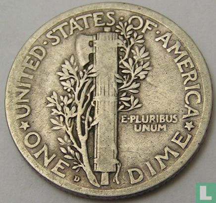 États-Unis 1 dime 1920 (D) - Image 2