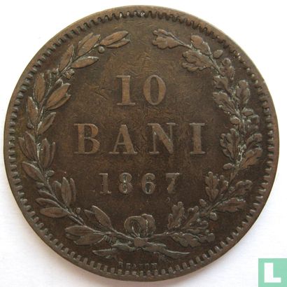 Roemenië 10 bani 1867 (HEATON) - Afbeelding 1