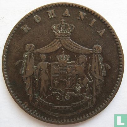Romania 10 bani 1867 (HEATON) - Image 2