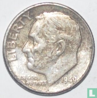 États-Unis 1 dime 1949 (sans lettre) - Image 1