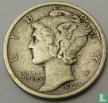 États-Unis 1 dime 1923 (sans lettre) - Image 1
