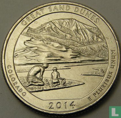 Vereinigte Staaten ¼ Dollar 2014 (P) "Great sand dunes - Colorado" - Bild 1