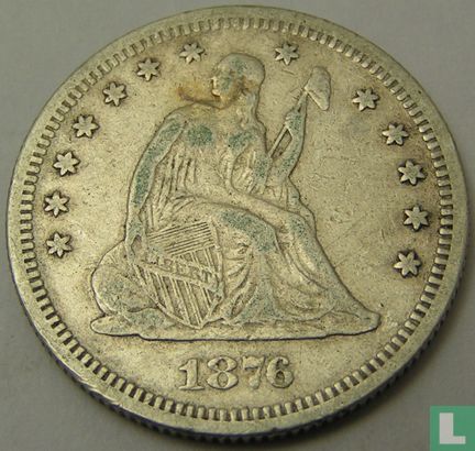 États-Unis ¼ dollar 1876 (sans lettre) - Image 1