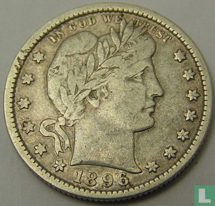 Verenigde Staten ¼ dollar 1896 (zonder letter) - Afbeelding 1