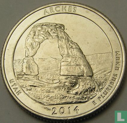 Vereinigte Staaten ¼ Dollar 2014 (S) "Arches national park - Utah" - Bild 1