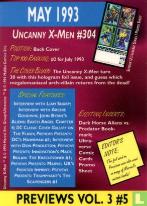 Previews vol 3 #5 Uncanny X-Men #304 - Image 2