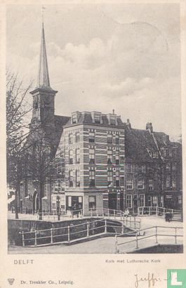 Delft - Kolk met Luthersche kerk - Afbeelding 1