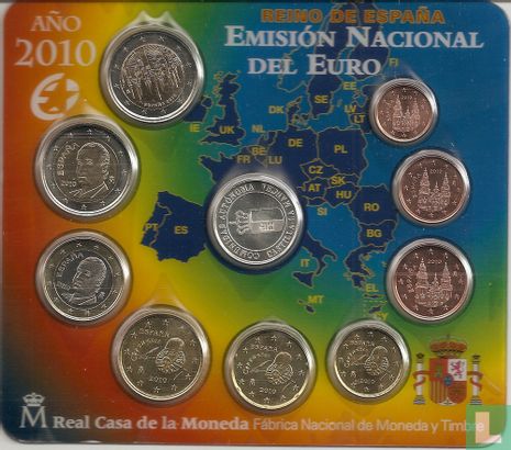 Spain mint set 2010 (with medal Castile - La Mancha) - Image 1