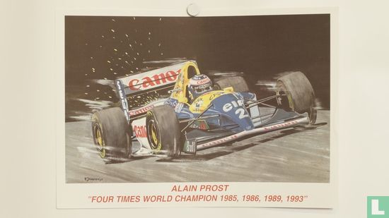 Litho Reproductie EJ Kremer Alain Prost "Four times world champion"