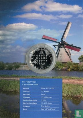 Netherlands 5 euro 2014 (PROOF - folder) "Kinderdijk Windmills" - Image 1