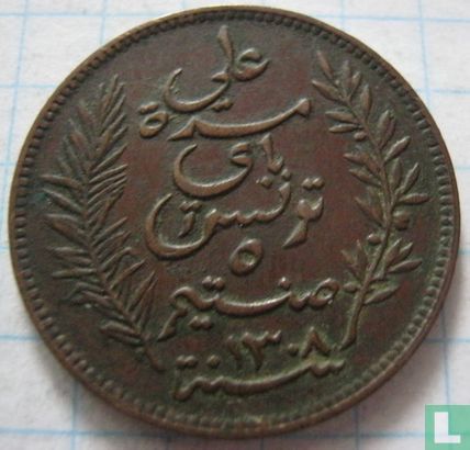 Tunesië 5 centimes 1891 - Afbeelding 2