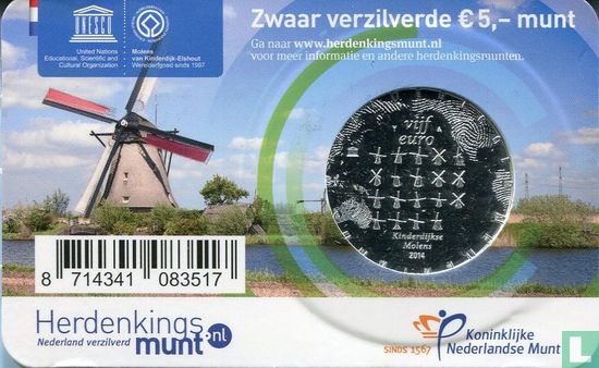 Niederlande 5 Euro 2014 (Coincard - UNC) "Kinderdijk windmills" - Bild 1
