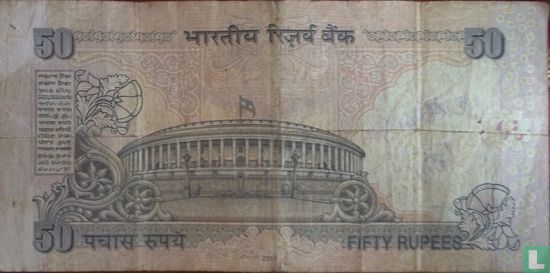India 50 Rupees 2011 - Afbeelding 2