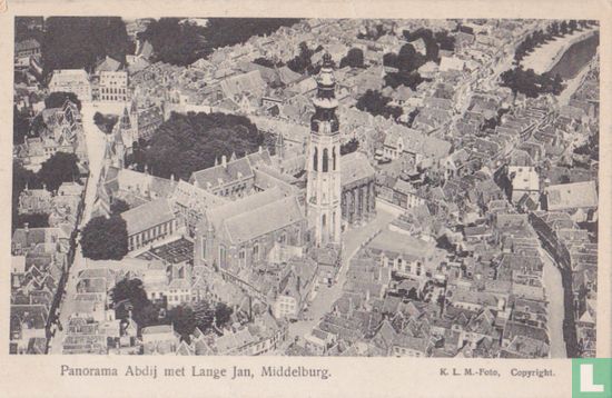 Panorama Abdij met Lange Jan - Middelburg - Afbeelding 1