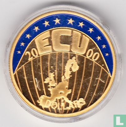 Liberia 5 dollars 2000 "Ecu Map van Europa" - Afbeelding 2
