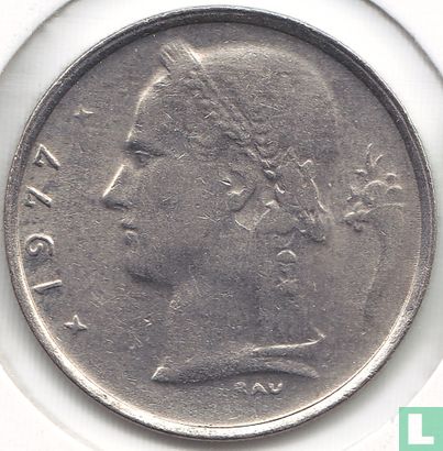 Belgium 1 franc 1977 (NLD) - Image 1