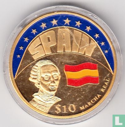 Liberia 10 dollars 2000 "Spain" - Afbeelding 2