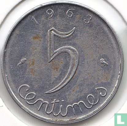 Frankrijk 5 centimes 1963 - Afbeelding 1