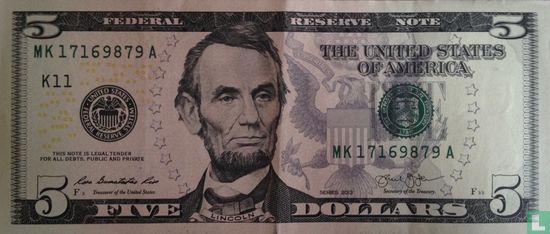 États-Unis 5 dollars 2013 K - Image 1