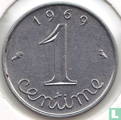 Frankrijk 1 centime 1969 (9 korte staart) - Afbeelding 1