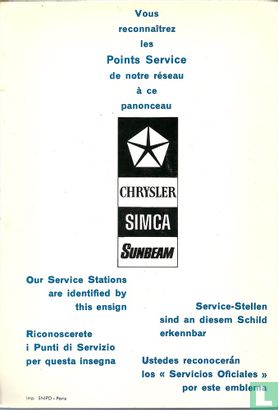 Points Service Chrysler Simca 1973 - Afbeelding 2