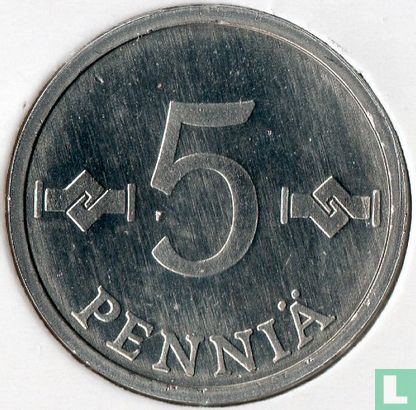 Finlande 5 penniä 1987 - Image 2