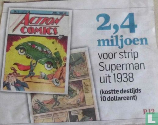 2,4 miljoen voor strip Superman uit 1938 - Bild 1