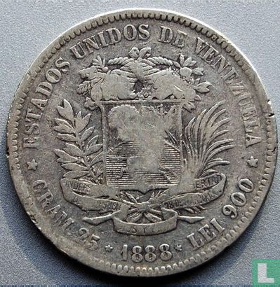 Venezuela 5 bolívares 1888 - Image 1