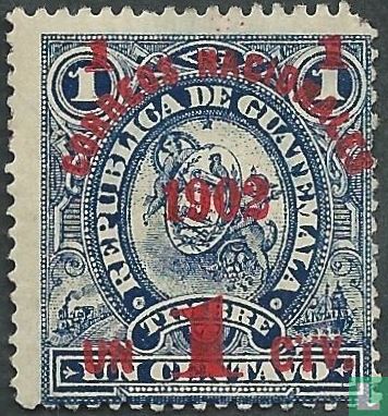 Telegraafzegel met opdruk Correos Nacionales  