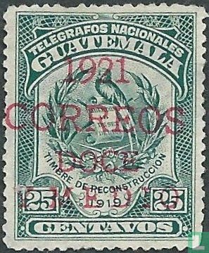 Telegraph-Briefmarke mit Aufdruck 