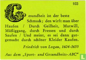 Gesundheit is der beste Schmuck... - Friedrich von Logau - Afbeelding 1