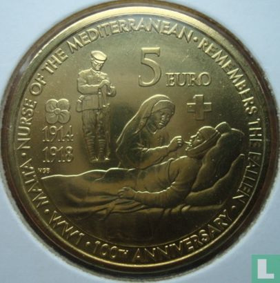 Malta 5 euro 2014 "100th anniversary of the commencement of the First World War" - Image 2