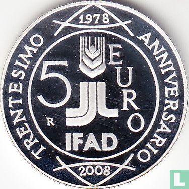 Italy 5 euro 2008 (PROOF) "30th anniversary of International Fund for Agricultural Development" - Image 1