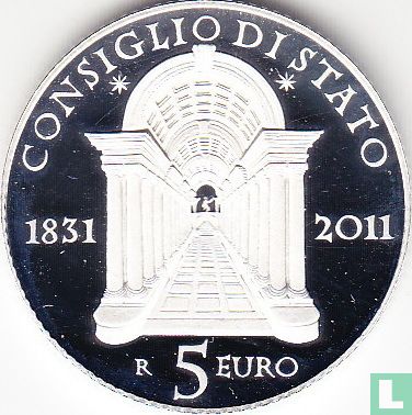 Italië 5 euro 2011 (PROOF) "180 years of the State Council" - Afbeelding 1