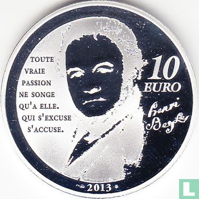 France 10 euro 2013 (PROOF) "Heroes of the French literature - Julien Sorel" - Image 1