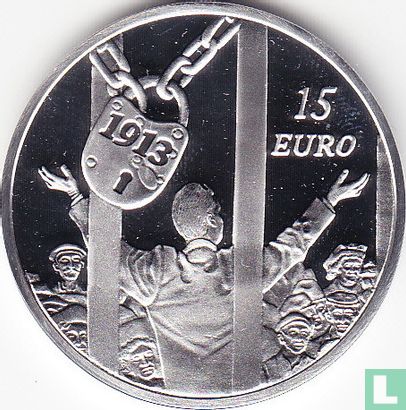 Ireland 15 euro 2013 (PROOF) "Centenary of the Dublin Lockout" - Image 2