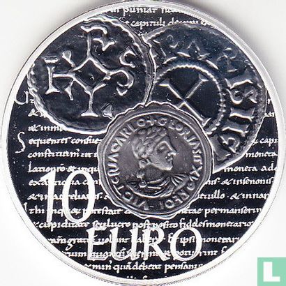 Frankrijk 10 euro 2014 (PROOF) "1150th anniversary of the signature of the Edict of Pîtres by Charles the Bold" - Afbeelding 2
