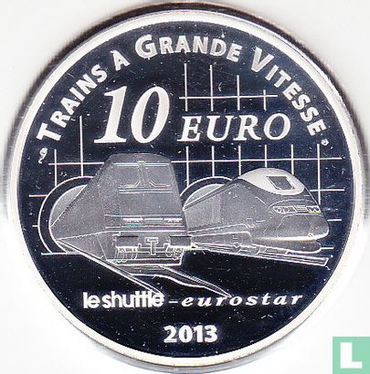 Frankrijk 10 euro 2013 (PROOF) "Channel Tunnel - North Station and St. Pancras Station" - Afbeelding 1
