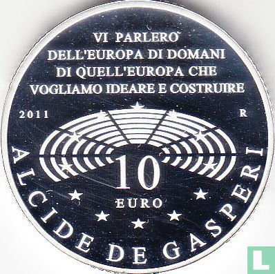 Italien 10 Euro 2011 (PP) "130th anniversary of the birth of Alcide De Gasperi" - Bild 1