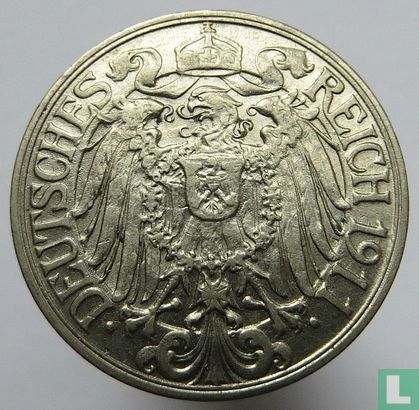 German Empire 25 pfennig 1911 (G) - Image 1