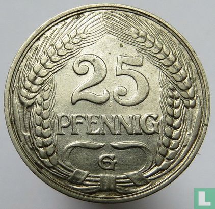 Duitse Rijk 25 pfennig 1911 (G) - Afbeelding 2