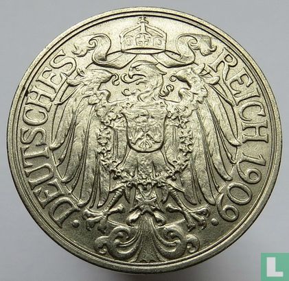 German Empire 25 pfennig 1909 (G) - Image 1
