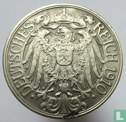 Duitse Rijk 25 pfennig 1910 (J) - Afbeelding 1