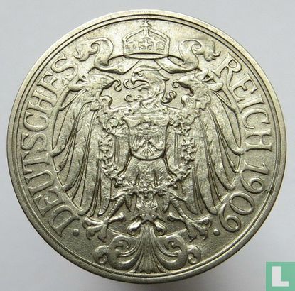 Duitse Rijk 25 pfennig 1909 (E) - Afbeelding 1